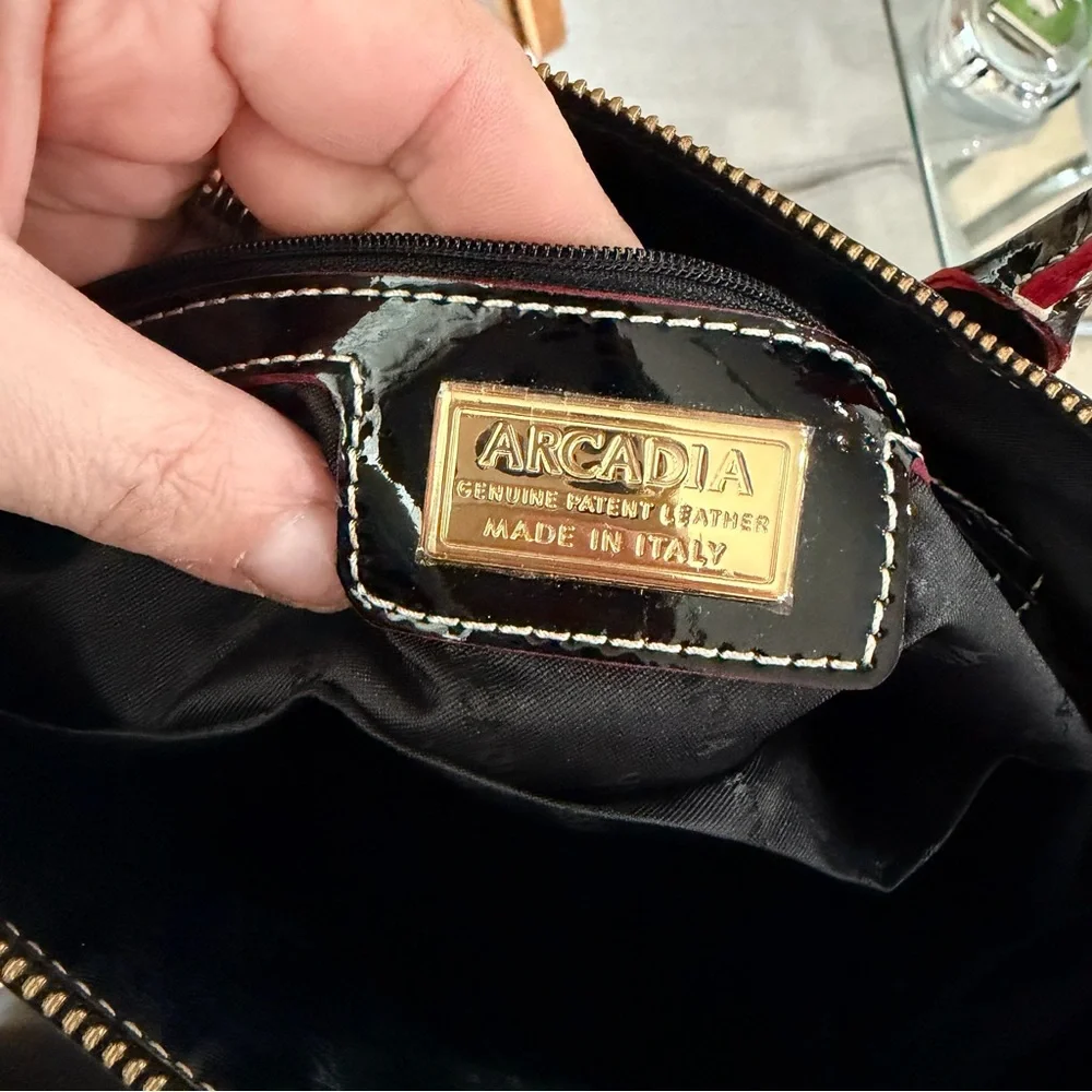 Arcadia Patent Leather Satchel Bag – Made in Italy
